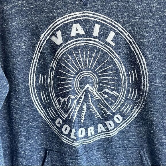 Jerzeez Vail Colorado Blue Hoodie Sweatshirt - Picture 3 of 7